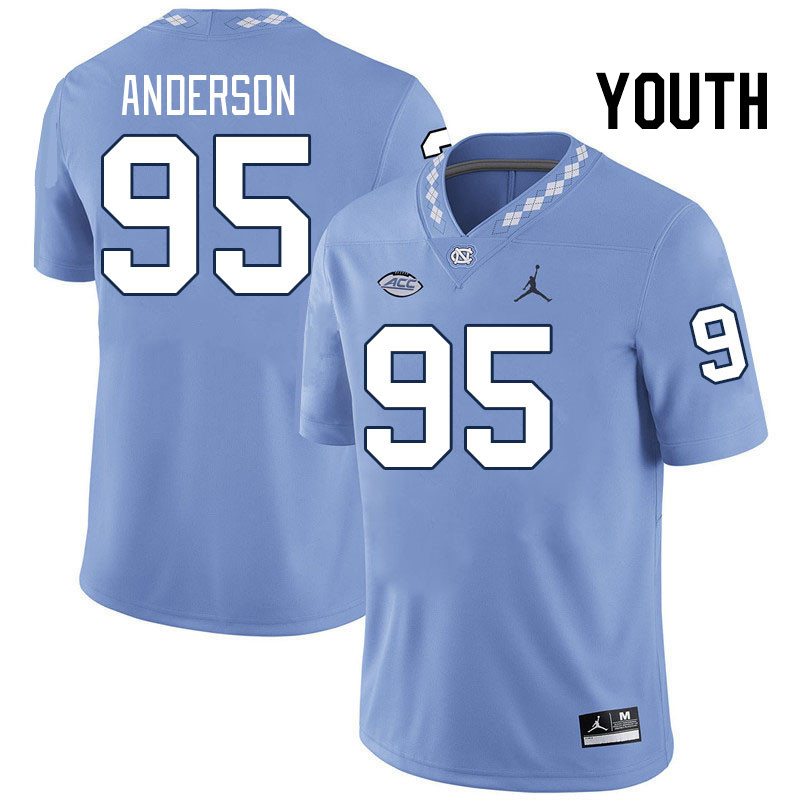 Youth #95 Daniel Anderson North Carolina Tar Heels College Football Jerseys Stitched-Carolina Blue